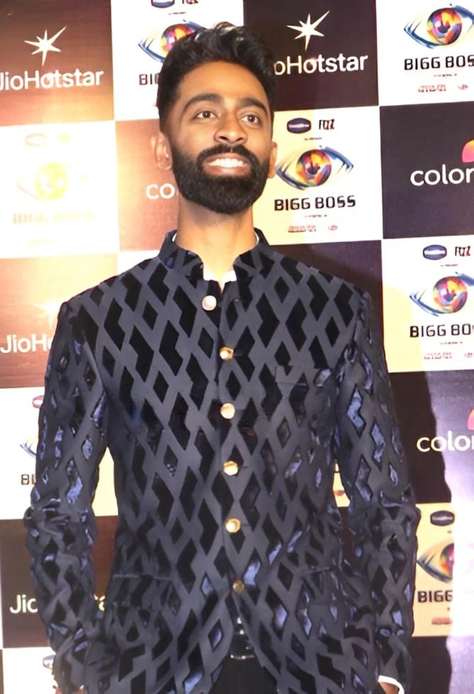 Portrait photograph of Indian stand-up comedian Pranit More at the Bigg Boss 19 Grand Finale.