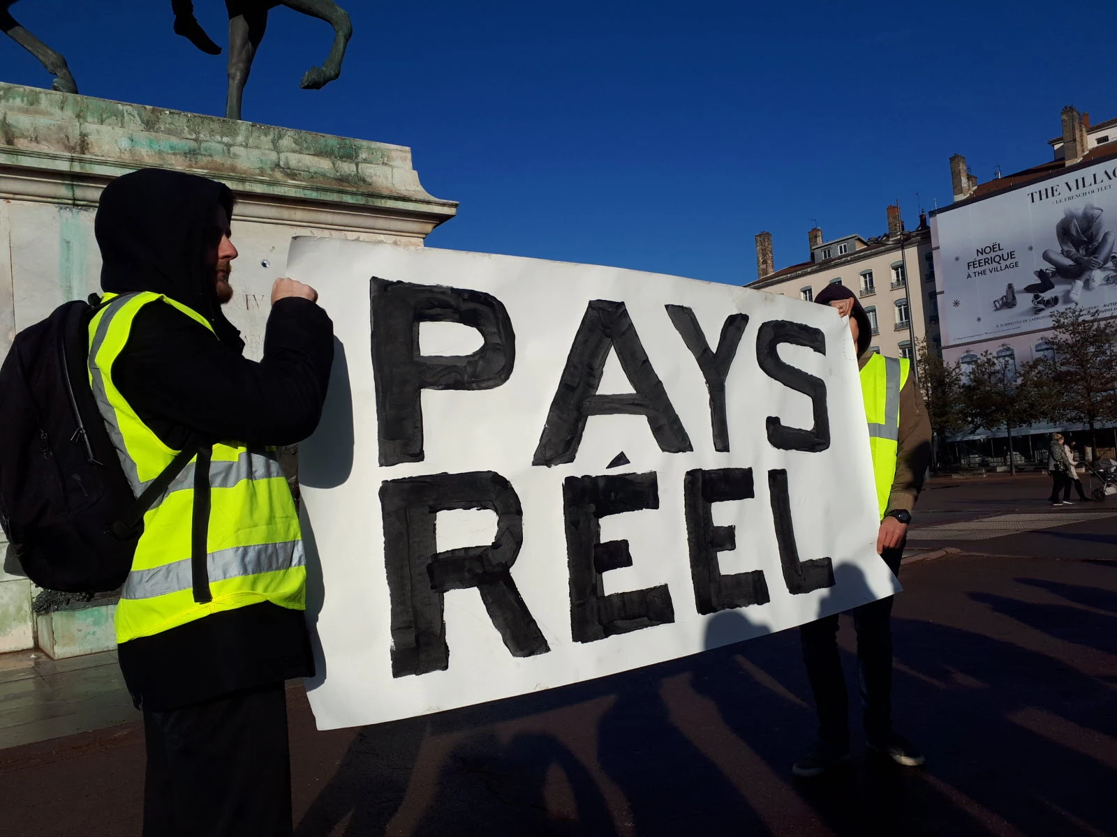 Yellow Vest demonstrators gathered at Place Bellecour in Lyon, France, on 24 November 2018