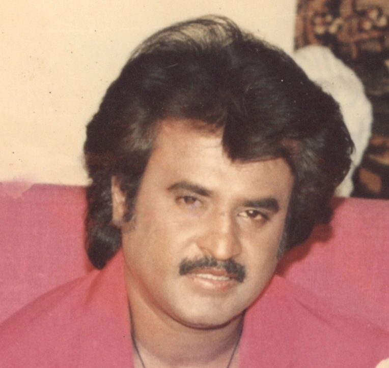 Archive portrait of actor Rajinikanth from a 1989 film shoot